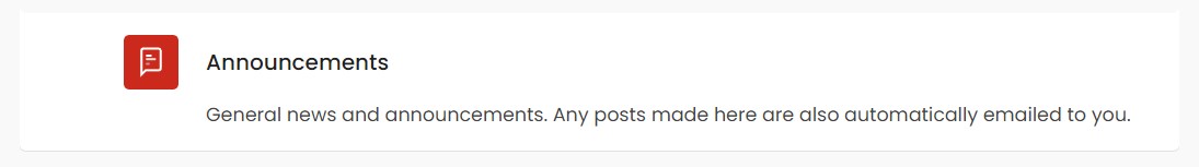 example of announcements Forum after the 4.1upgrade